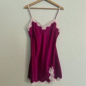 Victoria's Secret Y2K Nightgown Babydoll Satin Lace Chemise Size M